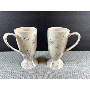 Whittard of Chelsea Christmas Holiday 2004 Snow Flake Latte Cup Set 2 Coffee Mug